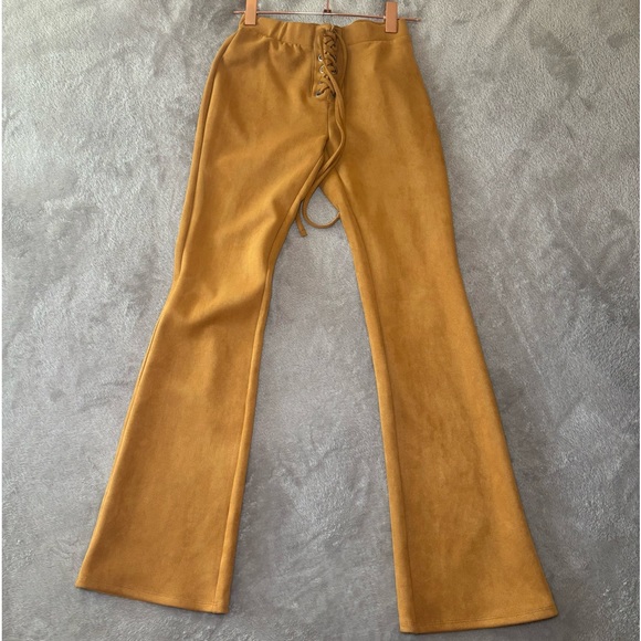 Forever 21 Faux Suede Lace-Up Flare Pants - Picture 2 of 5